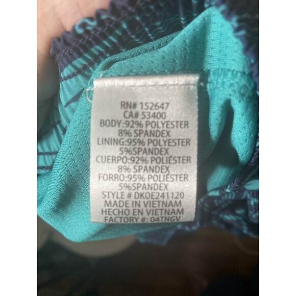 Trinity Coast Swim Trunks Men XS Navy Mint Mesh Lining Side Pockets Floral - Picture 13 of 13